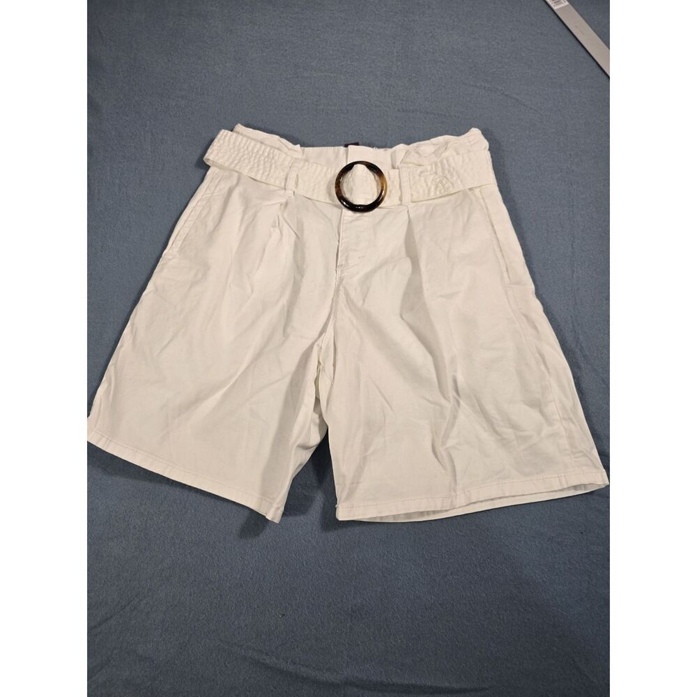 Women's Gloria Vanderbilt Vacation Shorts Belted Cuffed White Size 6
